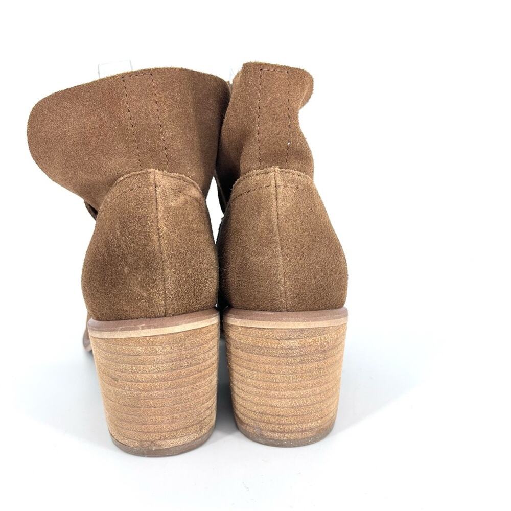 BP. Suede Notched Booties Cognac Brown 8 - Picture 4 of 9